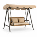 Balancelle en rotin synthétique avec coussins en polyester Beige
