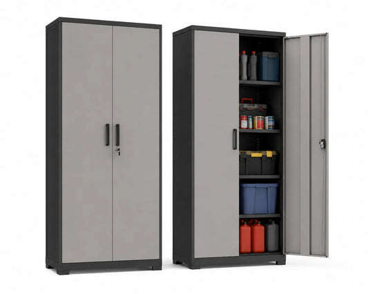 Armoire de garage en métal avec étagères réglables 180x90x40 cm