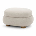 Repose-pied en tissu bouclé Blanc cassé