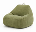 Pouf Poire Côtelé Vert Polyester