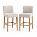 Paire de tabourets de bar en tissu avec structure en chêne